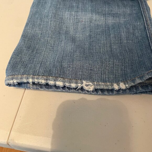 7 for All Mankind Men's 33x28 Slouchy Straight Light Wash Y2K Jeans Button Fly - Picture 9 of 11